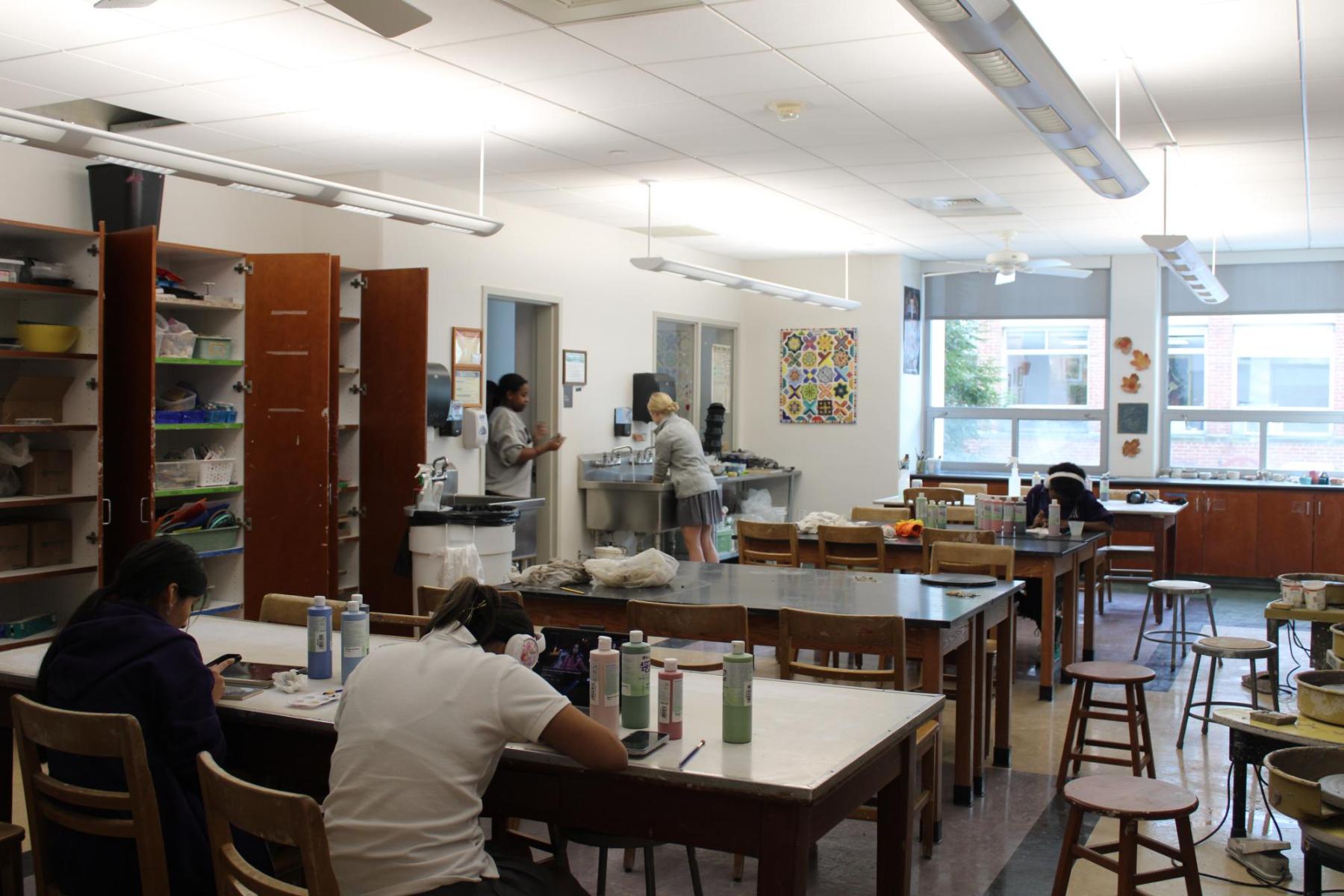 Students enjoy the ceramics room where they indulge in the creative atmosphere