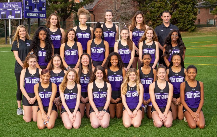 Holy Cross’s outdoor track team and their coaches.