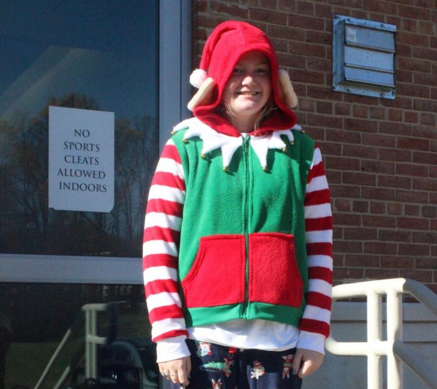 Kelsey Lawson dressing up for the Holiday theme.