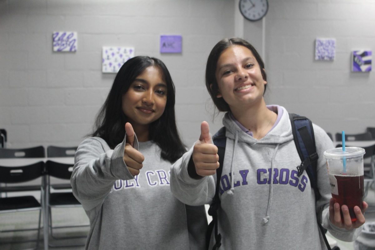 Freshmen+Onamika+Costa+and+Charlotte+Christakis+smiling+because+its+their+last+day+of+classes.+Throughout+the+school+year%2C+they+worked+hard+and+participated+in+many+activities.